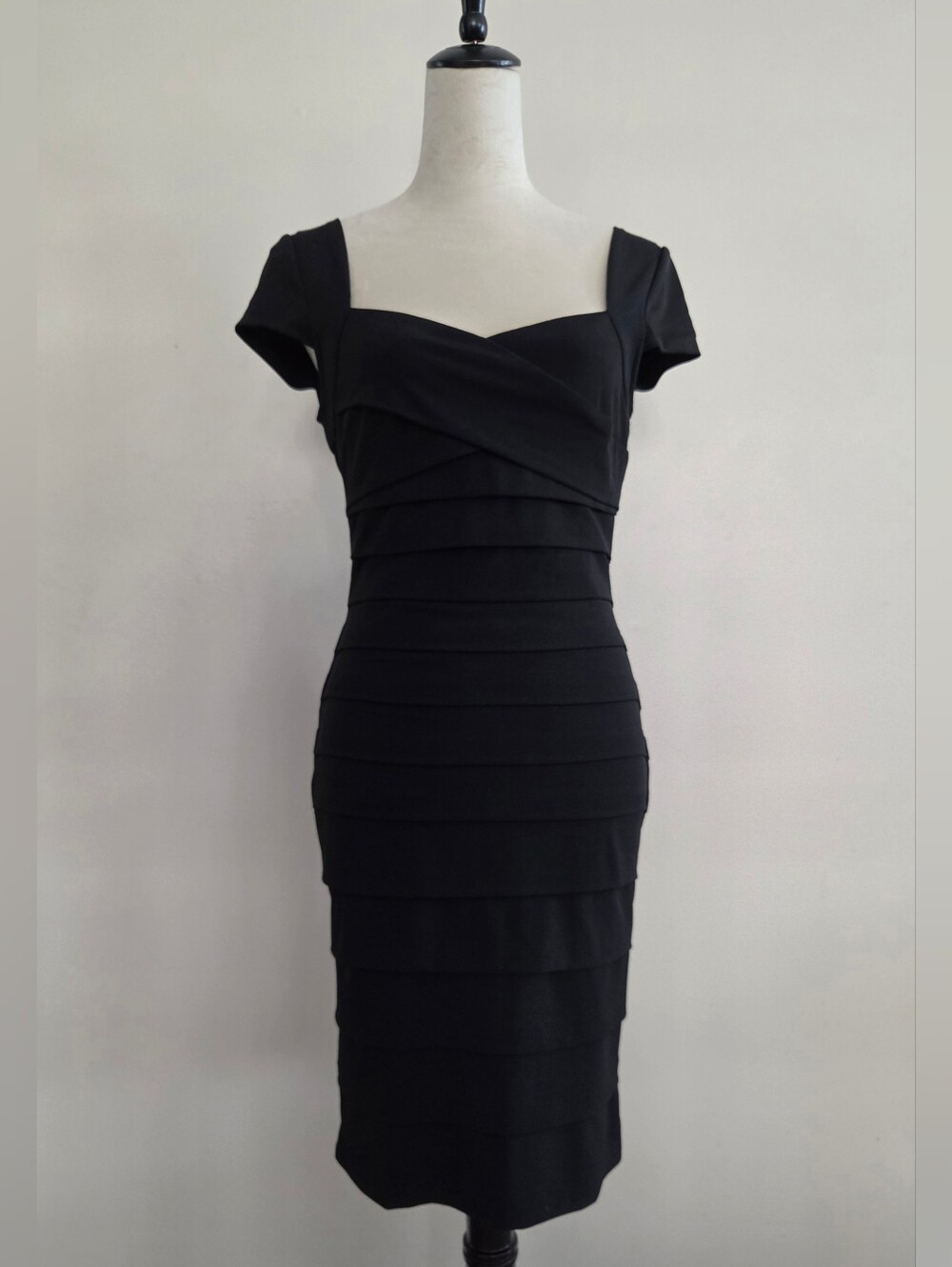 White House Black Market Black Layered Midi Dress